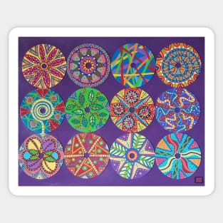 Music Mandala CD Art by Harriette Knight Sticker